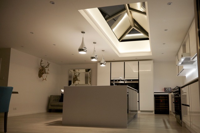 Roof lantern at night