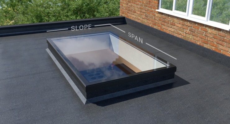 UltraSky 1.1m x 1.1m Black Flat Skylight Clear Glass order online